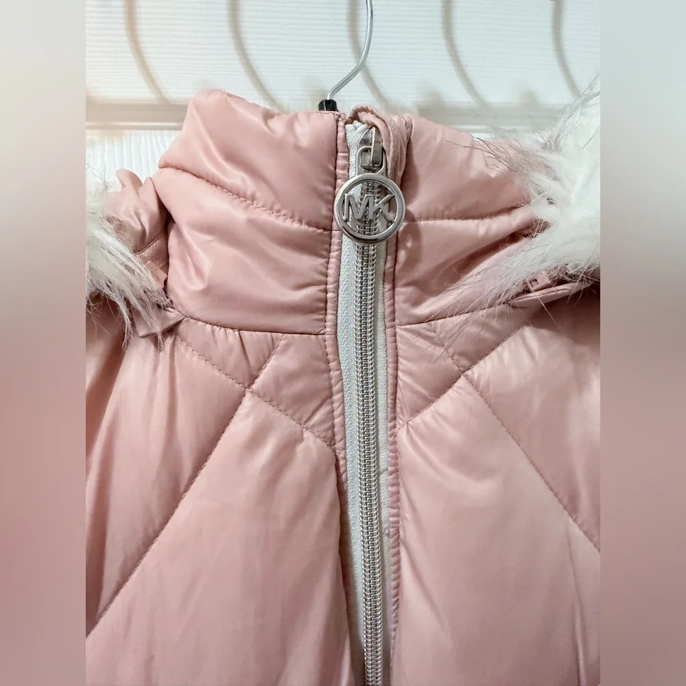 Michael Kors Pink Puffer Jacket With Fur Hood Size 16 Big Kids fits size S in W